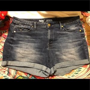 Dark wash shorts
